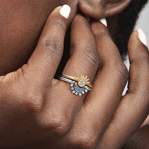 Žiedų rinkinys saulė ir mėnulis