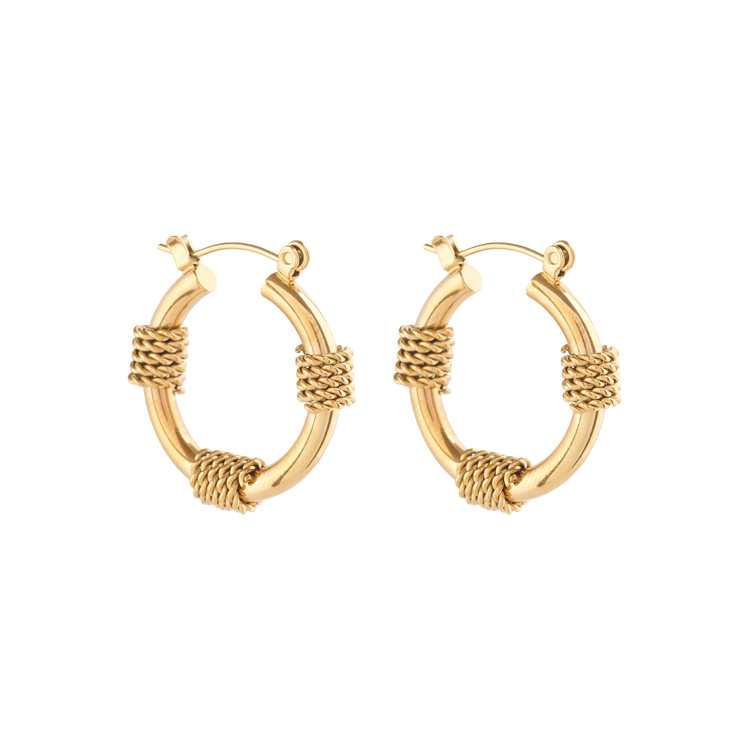 Apvalūs auskarai su detalėmis