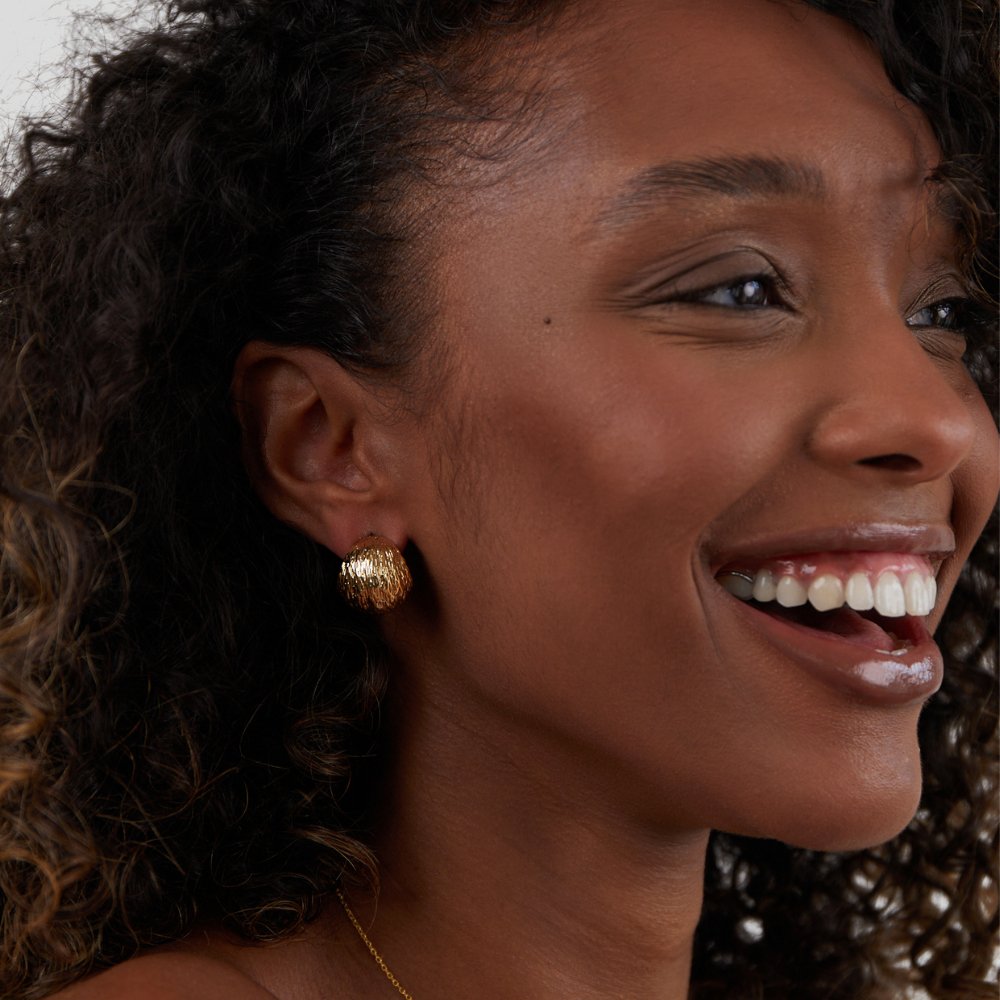 Auksiniai auskarai Wave